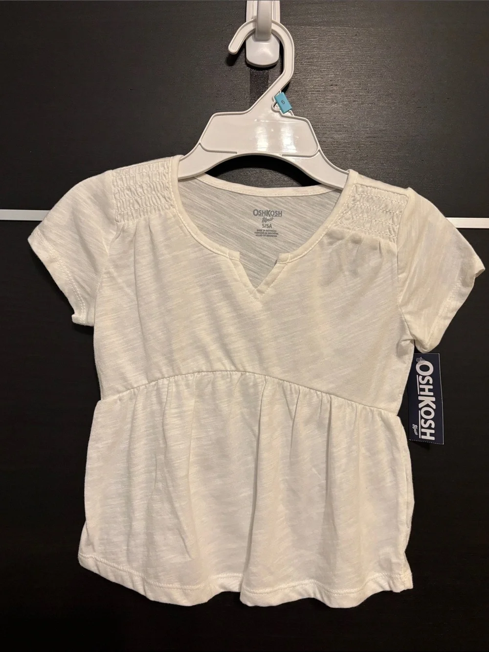OshKosh B’gosh Toddler Girl's White Peplum Short Sleeve Top